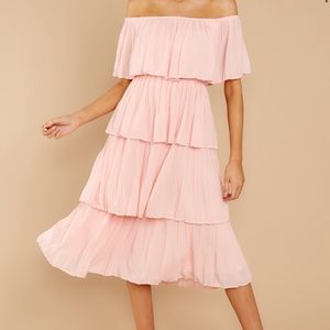 Red Dress See it happen light pink midi dress